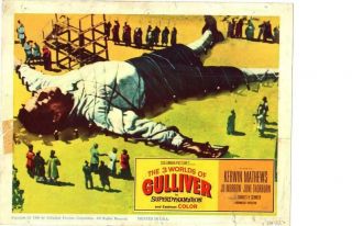 The 3 Worlds Of Gulliver 1960 Release Lobby Card Harryhausen