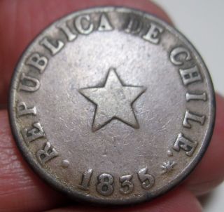 (1835) Chile 1/2 Centavos (medio Centavo) - - Decimal Coinage - - - - - - Rare,  Rare,