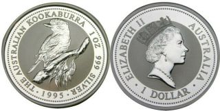 Elf Australia 1 Dollar 1995 Silver Kookaburra Bird