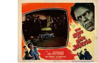 Son Of Dr Jeckyll 1951 Release Lobby Card Horror Louis Hayward,