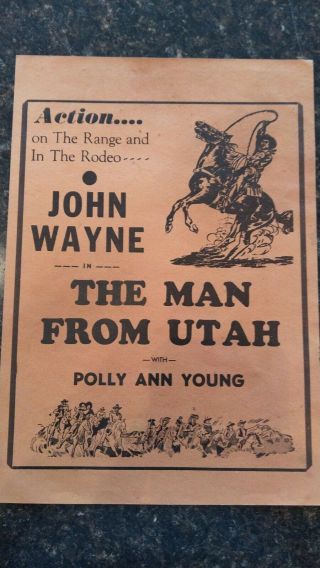 John Wayne The Man From Utah Movie Poster 9 " X 13 "
