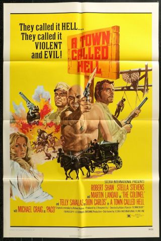 A Town Called Hell - Robert Shaw 1971 1 - Sheet Movie Poster 27 X 41 1
