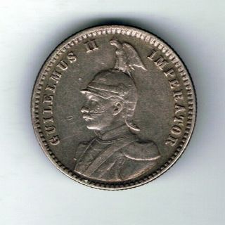 1912 J German East Africa 1/4 Rupie Silver Coin : 2.  9g