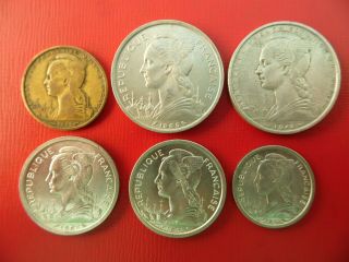 Bulk Base Metal Coins France Africa.  Somalia 1,  2,  5,  20 Francs (scarce)