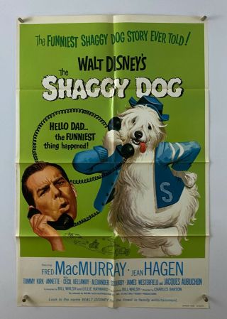 Shaggy Dog Movie Poster (vf) One Sheet 1974 Rerelease Walt Disney 5552