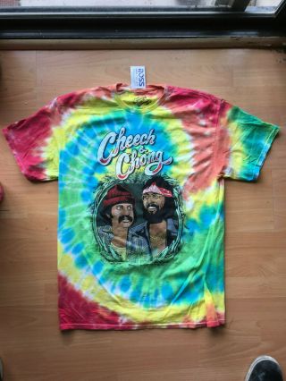 Cheech & Chong T Shirt L Large Size Tie - Dye Stoner.  With Tags