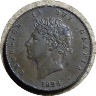 Elf Great Britain Half Penny 1826 King George Iv