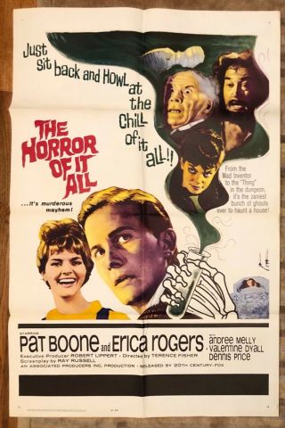 The Horror Of It All 1964 One - Sheet Movie Poster Pat Boone 27x41 Folded