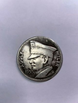1935 German Third Reich Coin.  5 Reich Mark With Adolf Hitler On It.