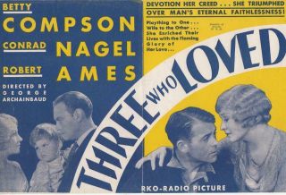 THREE WHO LOVED Betty Compson 1931 RKO Movie Herald 2