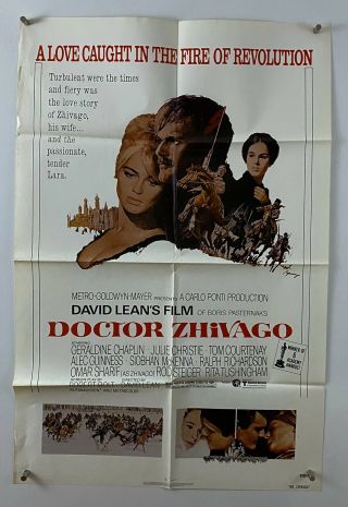 Dr Zhivago Movie Poster (fine) One Sheet 1980 Rerelease Julie Christie 5867