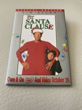Disney’s The Santa Clause Tim Allen Movie Promo Pin Back Button Walt Disney