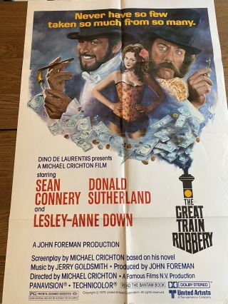 1979 The Great Train Robbery 27x41” 1 Sheet Movie Poster Seann Connery