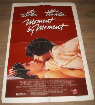 1978 Moment By Moment 1 Sheet Movie Poster John Travolta Lily Tomlin Romance