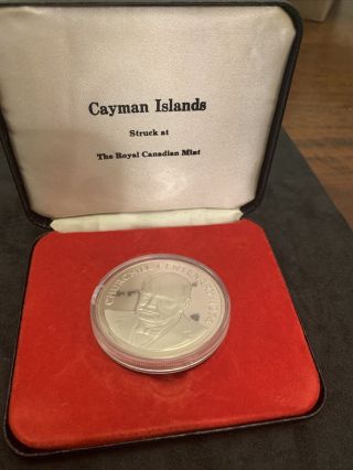 Cayman Islands 1974 $25 Proof,  Royal Canadian 1.  54 Ounces Pure Silver