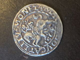 1564.  Poland Medieval Silver Coin.  1/2 Grosz.