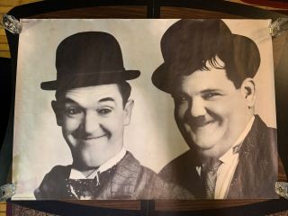 Vintage 1966 Personality Posters 138 Laurel & Hardy 39 1/2” X 27 1/2” Blk Wht