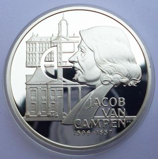 Netherlands 25 Ecu 1996 Silver Coin Proof Jacob Van Campen 1596 - 1657