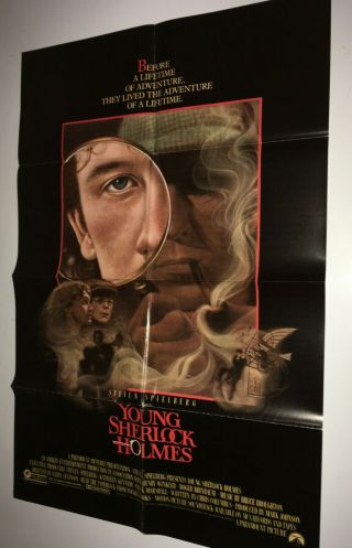 Young Sherlock Holmes Vintage Movie Poster 1985 Nicholas Rowe Amblin Mystery