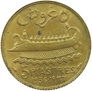 Lebanon 5 Piastres 1936 T138 465