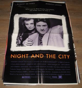 1992 Night And The City 1 Sheet Movie Poster Robert De Niro Jessica Lange