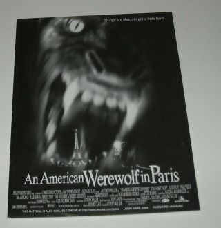 An American Werewolf In Paris Movie Advertising Press Book Tom Everett Scott