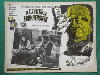 The Evil Of Frankenstein Horror Hammer Monster Peter Cushing Mexico Lobby Card