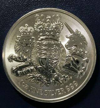 2019 Great Britain 1 Oz Silver The Royal Arms 2 Pounds Coin - Bu