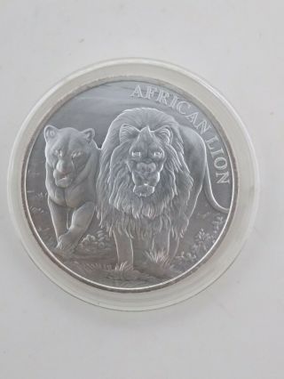 2016 Republique Du Congo 5000 Francs African Lion 1 Troy Ounce 999 Fine Silver