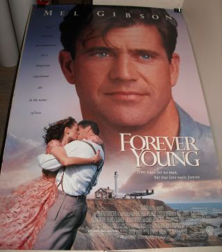 Rolled 1992 Forever Young 1 Sheet Double Sided Movie Poster Mel Gibson Art