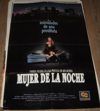 1991 Ken Russell Film Whore Foreign 1 Sheet Movie Poster Sexy Theresa Russell