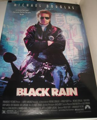 Rolled 1989 Black Rain Movie Poster Ridley Scott Film Michael Douglas Thriller