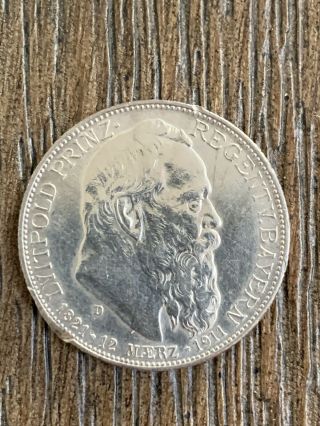 1911 D,  Germany - Bavaria,  2 Mark, .  3215 Asw, .  900 Silver
