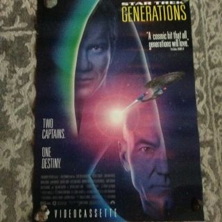 Star Trek Generations Video Store Vhs Sci - Fi Movie Poster