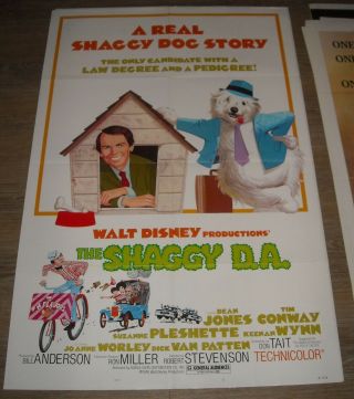 1977 Disney The Shaggy D.  A Re Release 1 Sheet Movie Poster Dean Jones Tim Conway