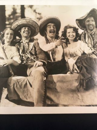 Vintage Movie Still Black & White Photo Men In Sombreros Pretty Ladies Laughing 3