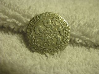1558.  Poland Medieval Silver Coin.  1/2 Grosze.  Coin.