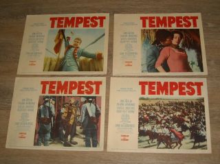 1959 Tempestset Of 8 Movie Lobby Cards Van Heflin Silvana Mangano Adventure
