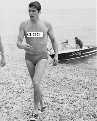 Alain Delon Wearing A Speedo On The Beach Beefcake Photo