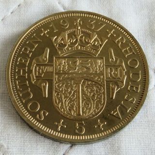 Southern Rhodesia Edward Viii 1937 Bronze Proof Pattern 5 Shillings