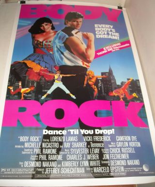 Rolled 1984 Body Rock Video Movie Poster Lorenzo Lamas Vicki Frederick Dance