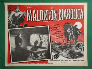 Curse Of The Undead Horror Cemetery Maldicion Diabolica Mexican Lobby Card 3