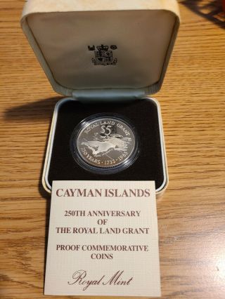 Cayman Islands $5 - 1988 Silver Proof Coin (. 925) Land Grant