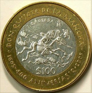 2005 Mexico 100 Pesos Don Quijote De La Manchia Sterling Silver Zombie 10502