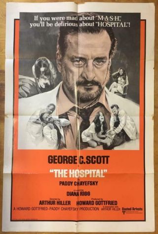 George C.  Scott Diana Rigg Barnard Hughes The Hospital 1971 Movie Poster 2705