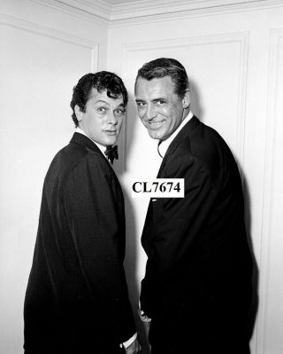 Cary Grant With Tony Curtis At A Hollywood Party Photo