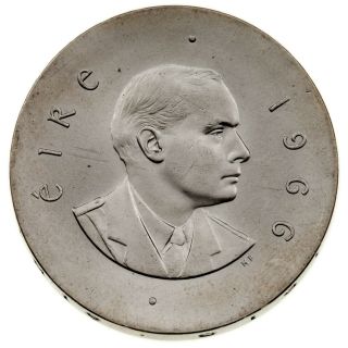 1966 Ireland Republic 10 Shilling (au) 50th Anniversary Coin Km 18
