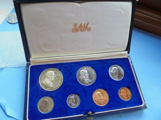 South Africa,  1967 Proof Set,  Plush Blue Case,  Rand Silver, .