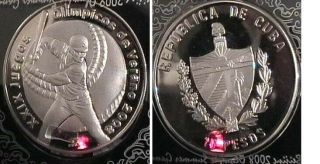 Cuuuba For Beijing 2008 Olympics.  Silver Proof Coin.