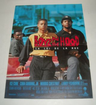 1991 Boyz In The Hood French Movie Poster 15 X 20 John Singleton Film Ice Cube
